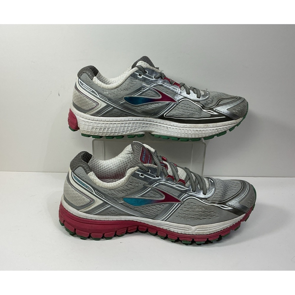 Brooks‎ Ghost 8 Womens Running Shoes Sz 11 Sports Sneakers 1201931B073 Gray Pink